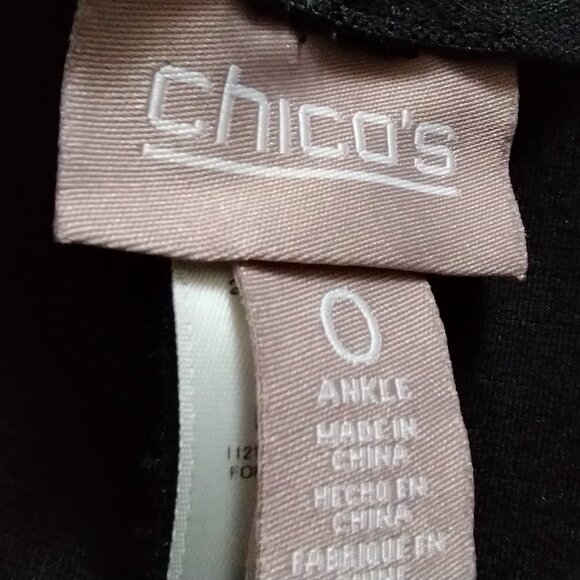 CHICO's Black PONTE Knit LEGGING Sz 0 Ankle - Picture 6 of 6